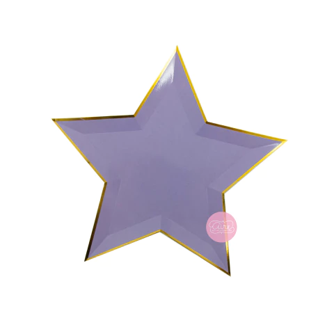 Platos estrella lila x 5