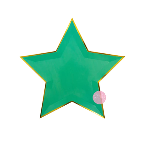 Platos estrella verde x 5