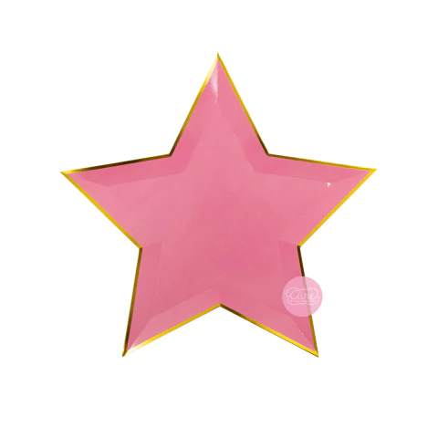 Platos estrella rosa x 5